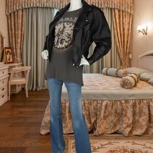 Wilsons Vintage Leather Moto Jacket Punk Edge S